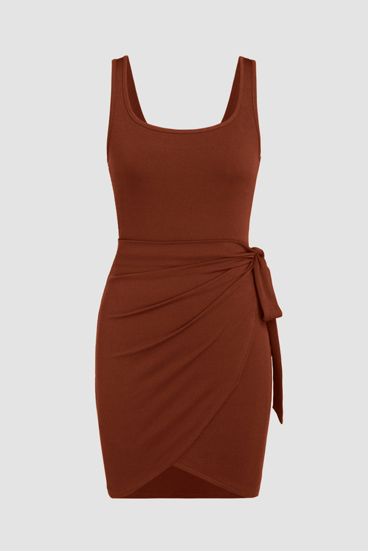 Tied Scoop Neck Sleeveless Mini Dress | Trendsi