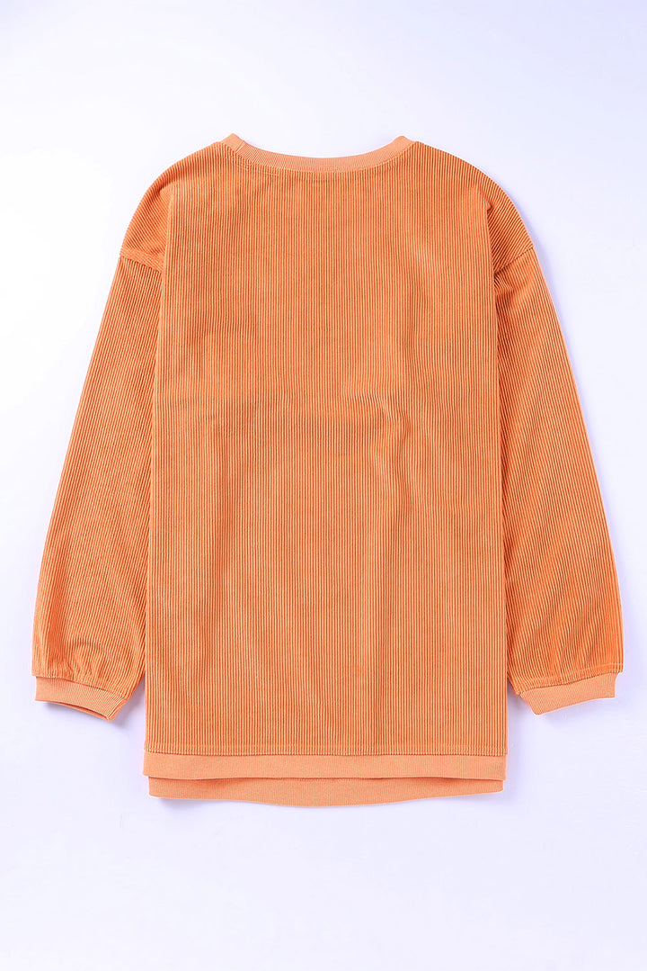 Star Round Neck Long Sleeve Oversize Sweatshirt | Trendsi