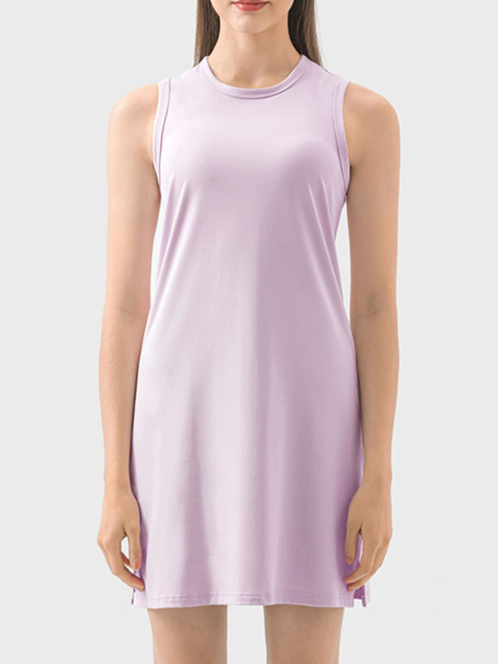 Round Neck Sleeveless Active Dress | Trendsi