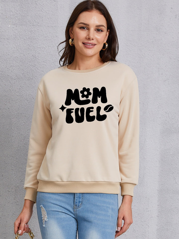 Letter Graphic Round Neck Sweatshirt | Trendsi