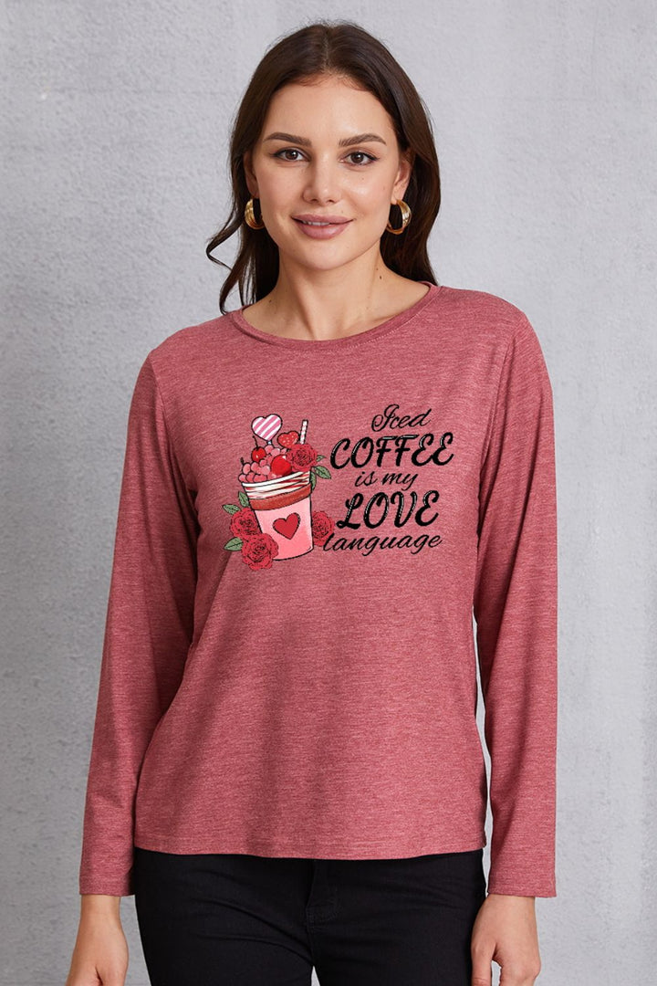 Letter Graphic Round Neck Long Sleeve T-Shirt | Trendsi