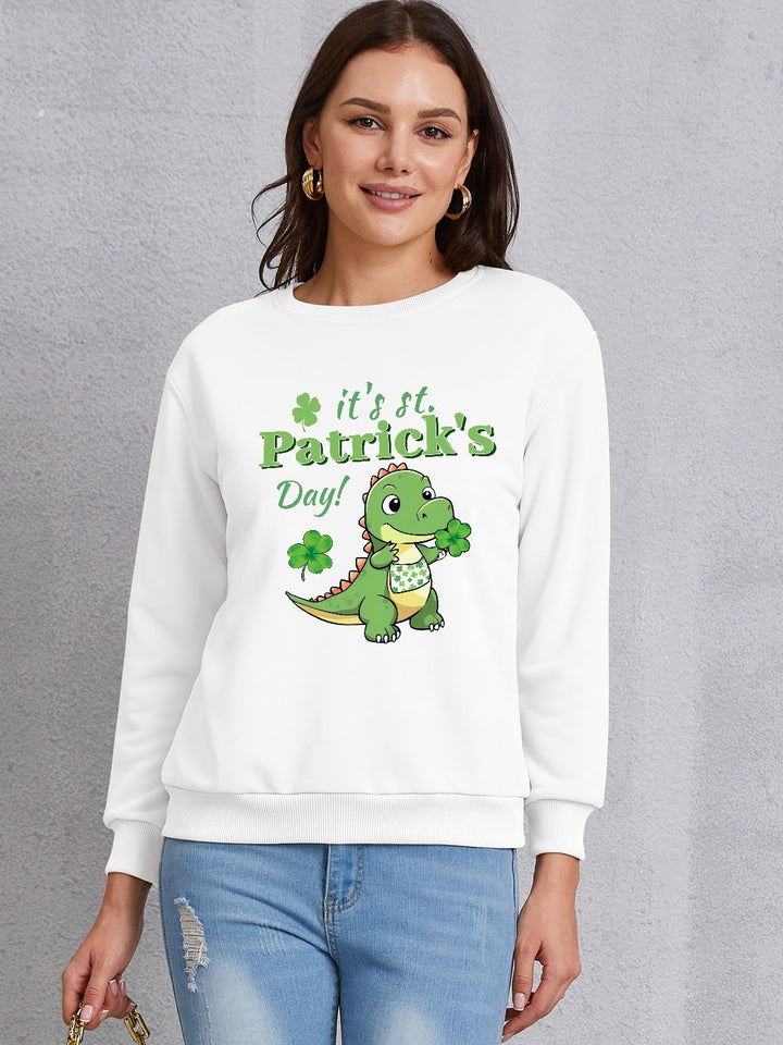 IT'S ST. PATRICK'S DAY Graphic Round Neck Sweatshirt | Trendsi