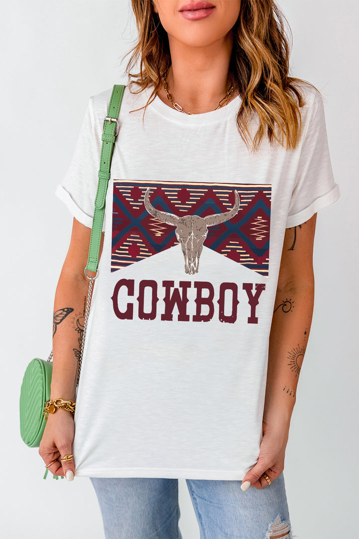 Graphic Round Neck Short Sleeve T-Shirt | Trendsi