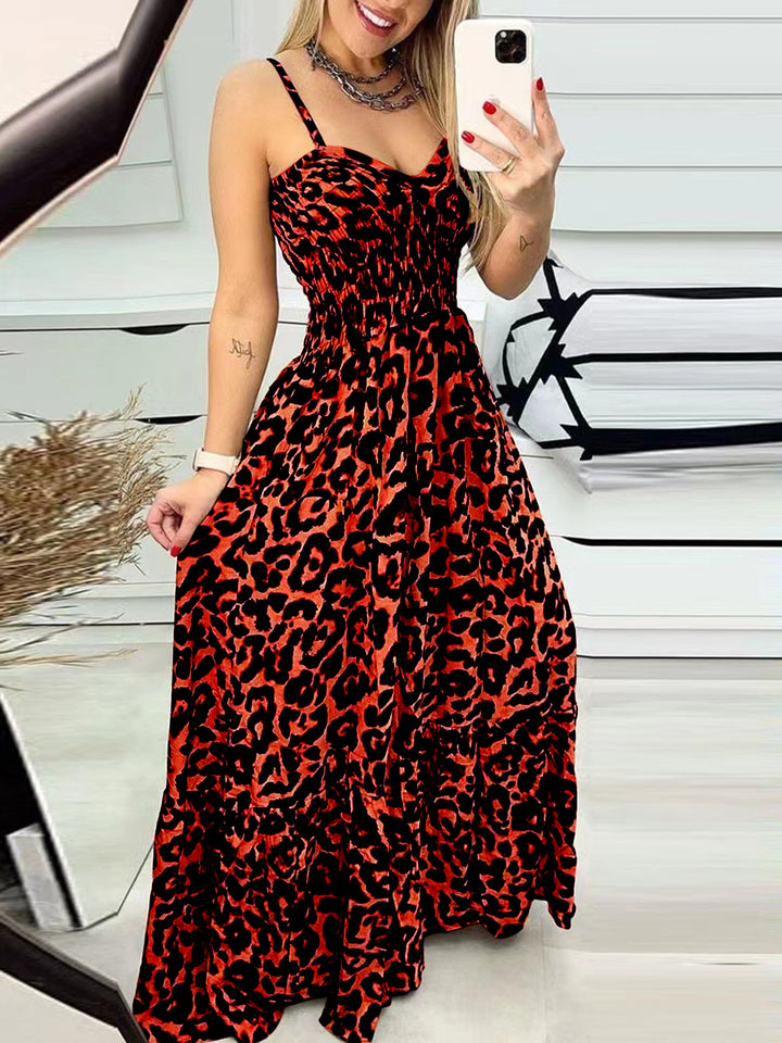 Leopard Sweetheart Neck Cami Dress | Trendsi