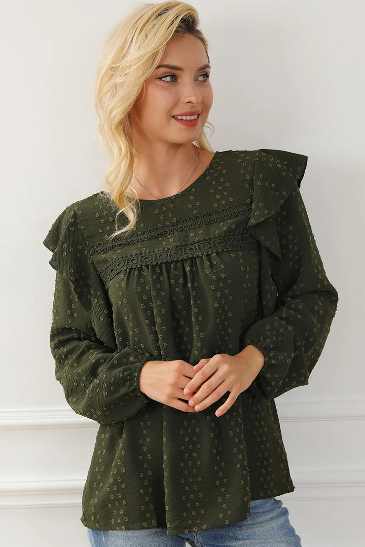 Round Neck Ruffled Blouse | Trendsi