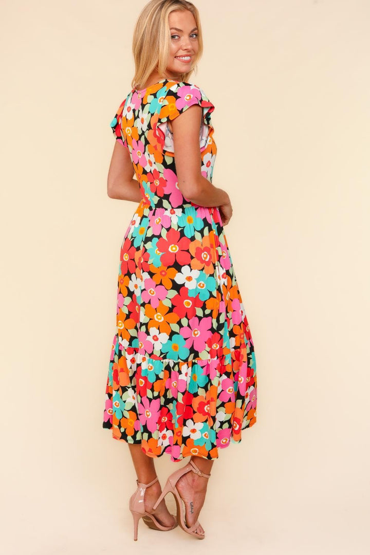 Haptics Floral Midi Dress with Side Pockets | Trendsi