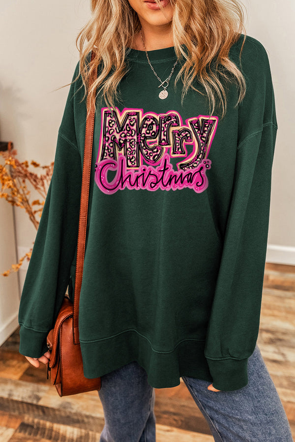 MERRY CHRISTMAS Round Neck Sweatshirt | Trendsi