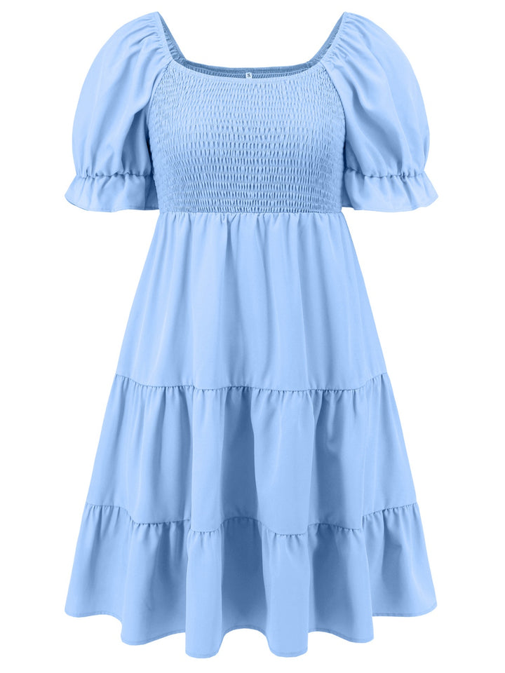 Smocked Flounce Sleeve Mini Dress | Trendsi