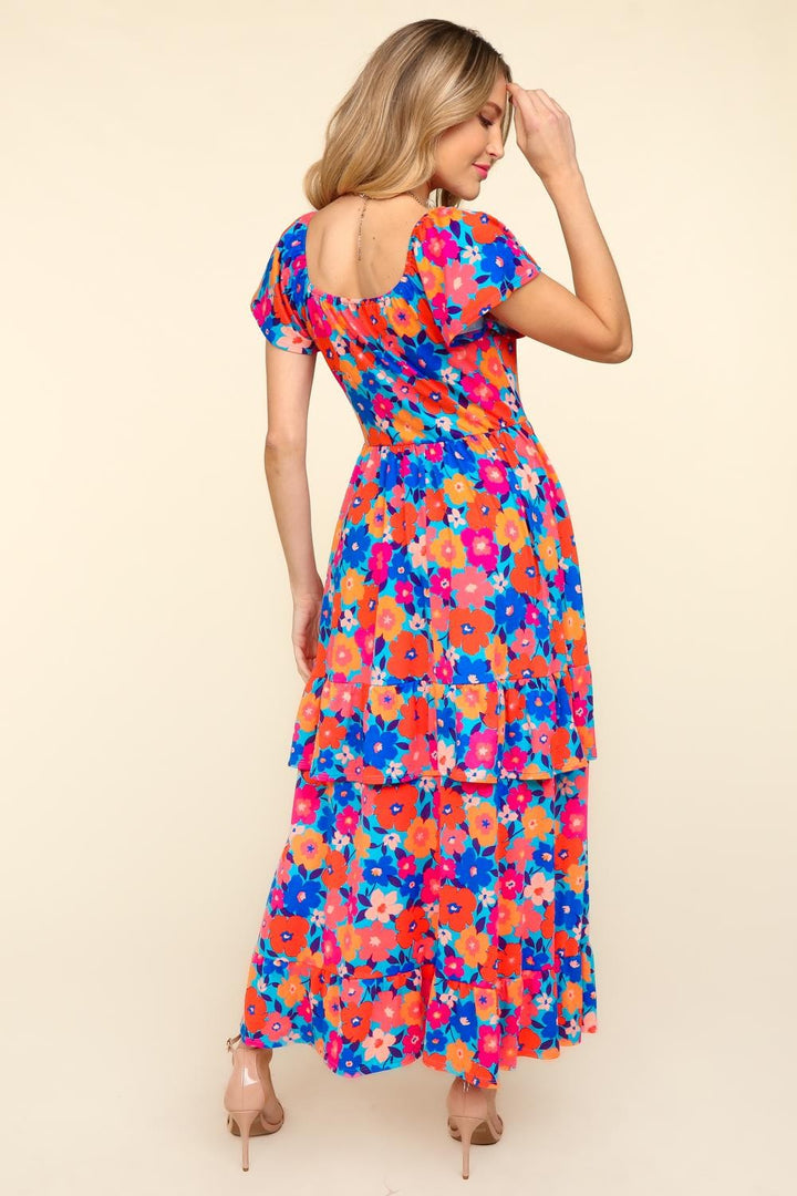 Haptics Floral Maxi Ruffled Dress with Side Pockets | Trendsi