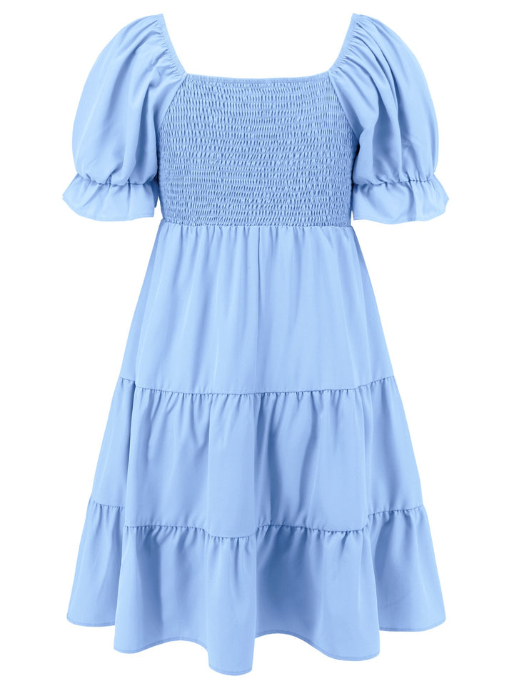 Smocked Flounce Sleeve Mini Dress | Trendsi