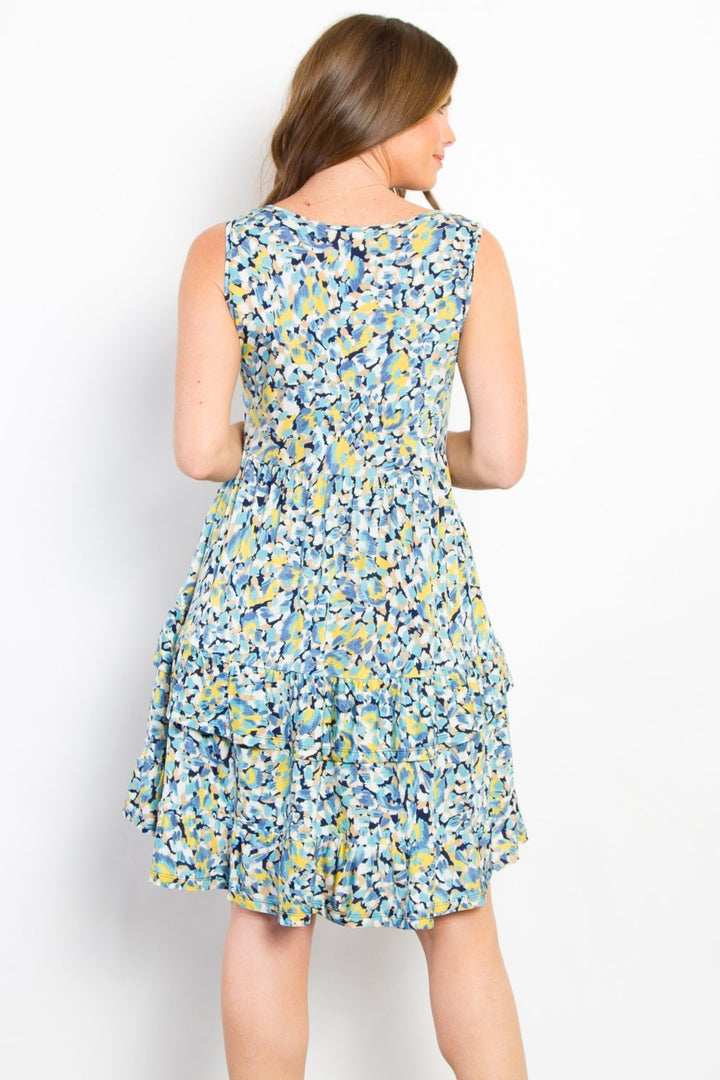 Be Stage Full Size Print Wrinkle Free Ruffled Dress | Trendsi