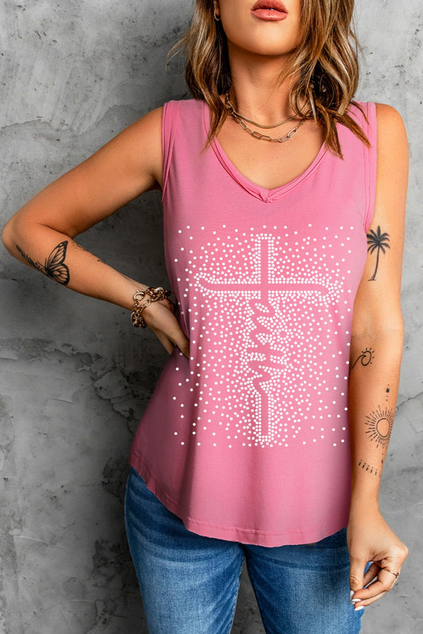 FAITH Wide Strap Tank | Trendsi