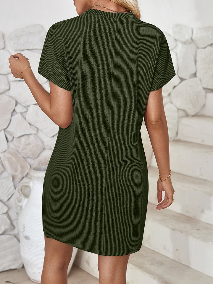 Round Neck Short Sleeve Mini Dress | Trendsi