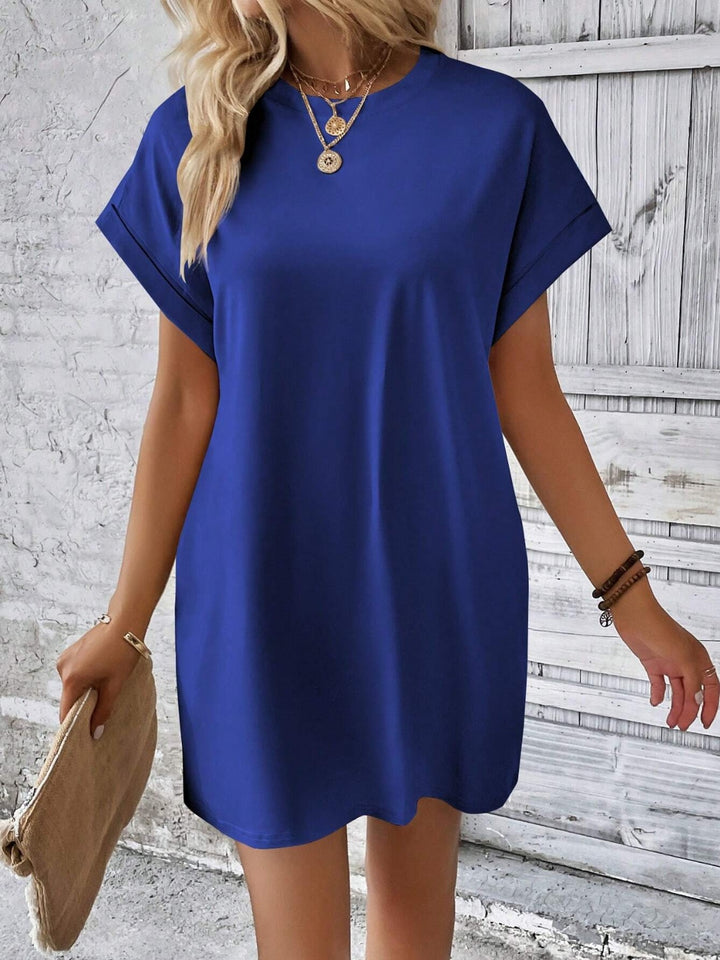 Round Neck Short Sleeve Mini Dress | Trendsi