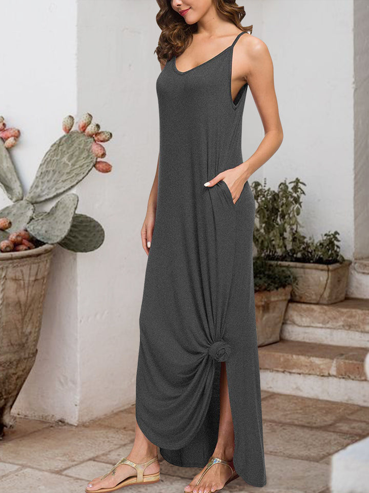 Slit Scoop Neck Sleeveless Dress | Trendsi