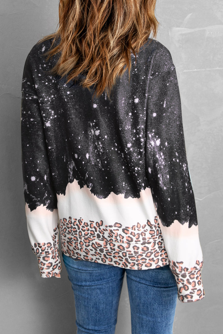 MAMA'S VALENTINE Leopard Round Neck Sweatshirt | Trendsi