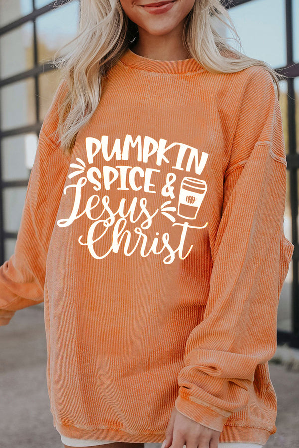 Letter Graphic Round Neck Long Sleeve Oversize Sweatshirt | Trendsi