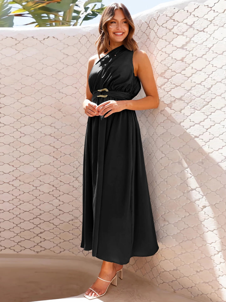 Single Shoulder Midi Dress | Trendsi