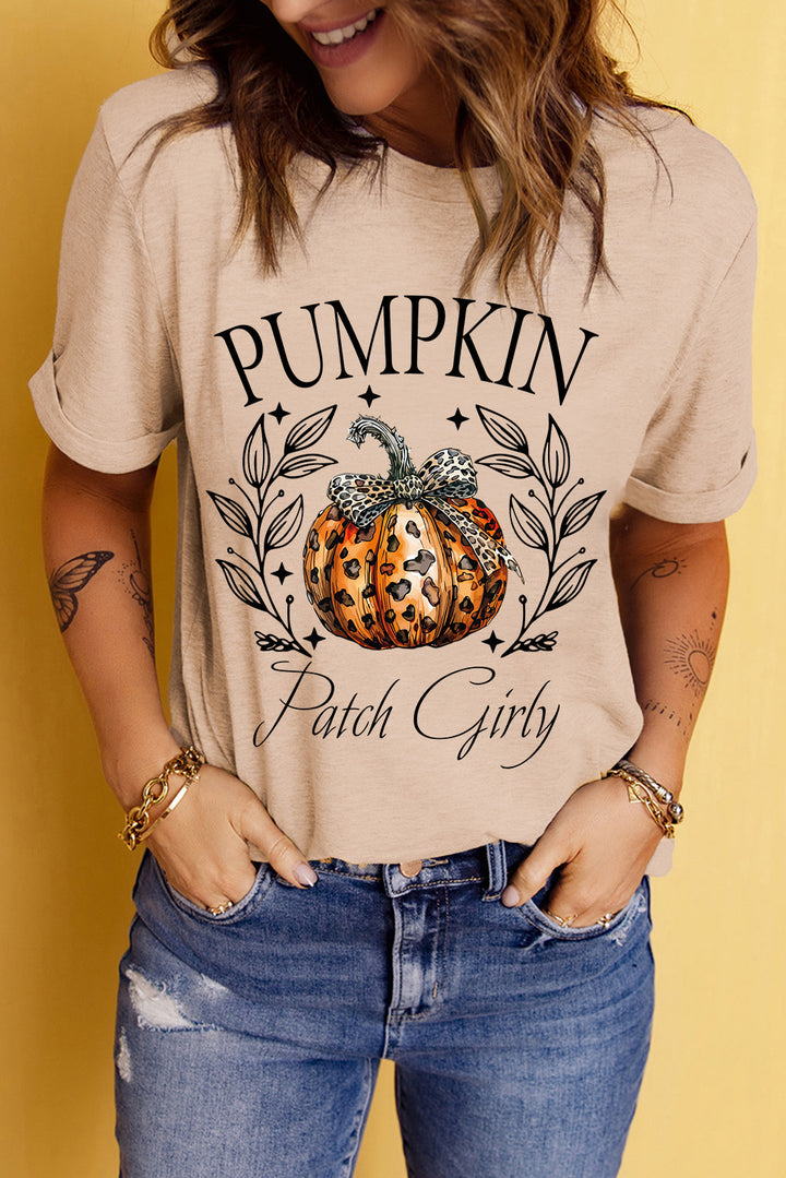 Pumpkin Graphic Round Neck Short Sleeve T-Shirt | Trendsi