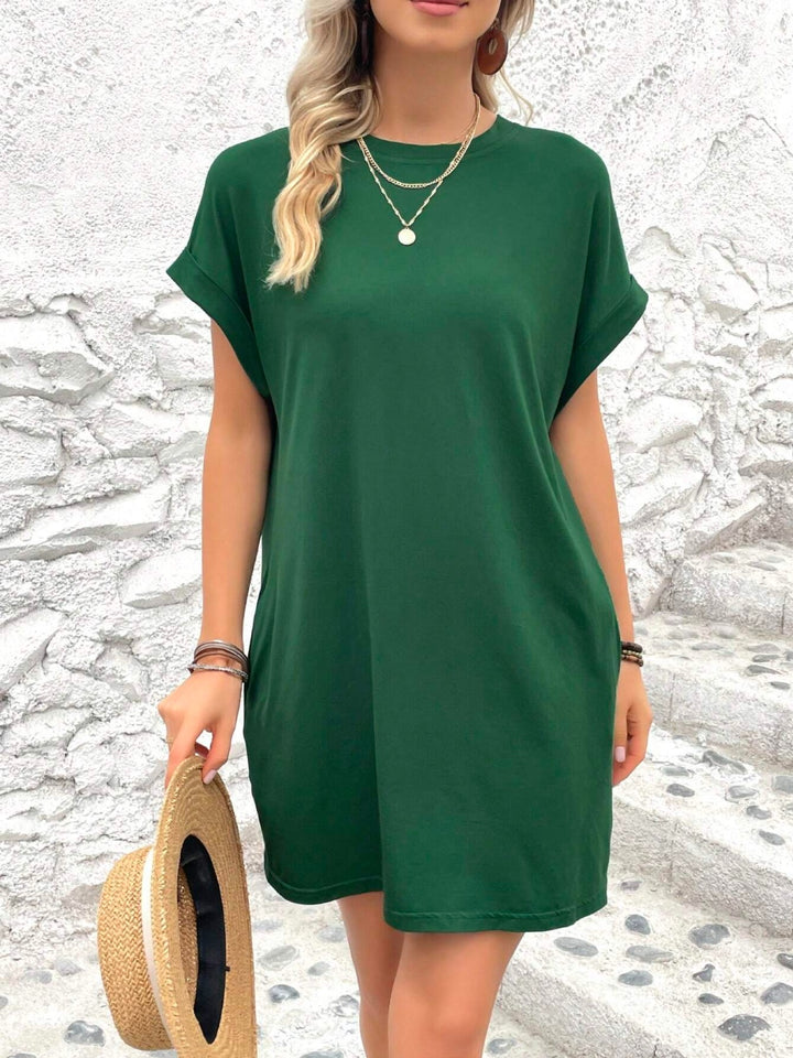 Round Neck Short Sleeve Mini Dress | Trendsi