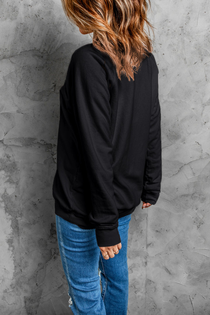 Ghost Round Neck Long Sleeve Sweatshirt | Trendsi