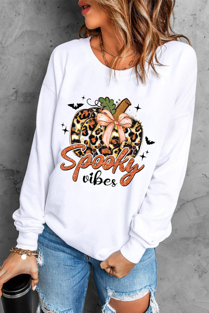 Graphic Round Neck Long Sleeve Sweatshirt | Trendsi