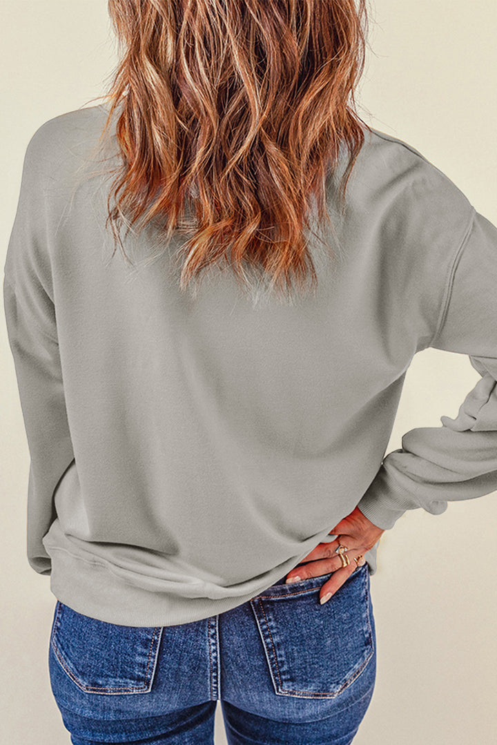 Bow Graphic Round Neck Long Sleeve Sweatshirt | Trendsi