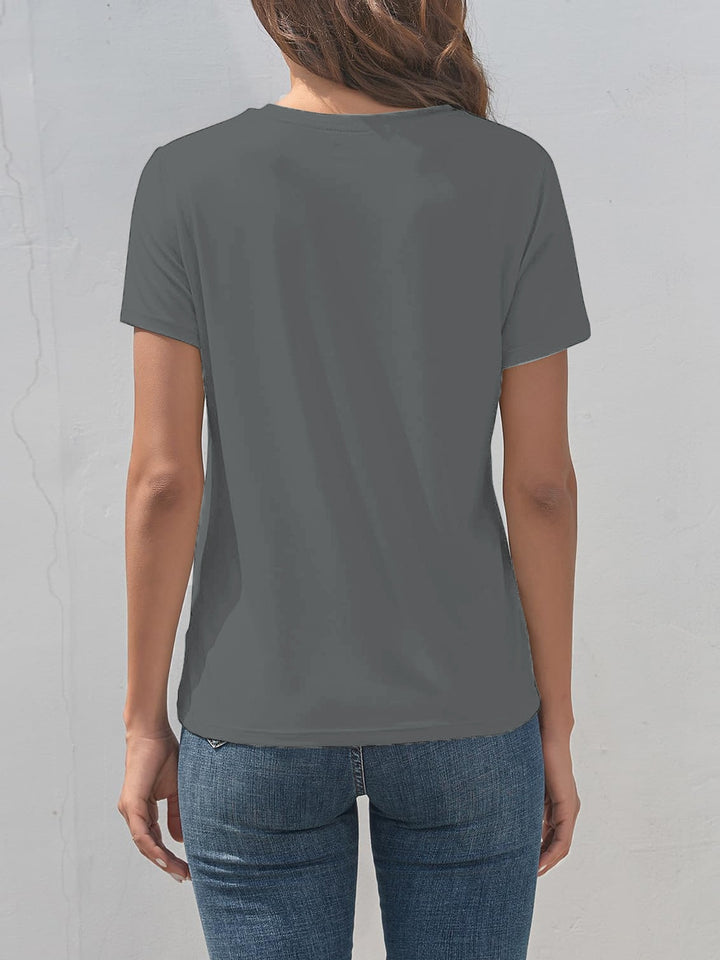Smile Graphic Round Neck Short Sleeve T-Shirt | Trendsi