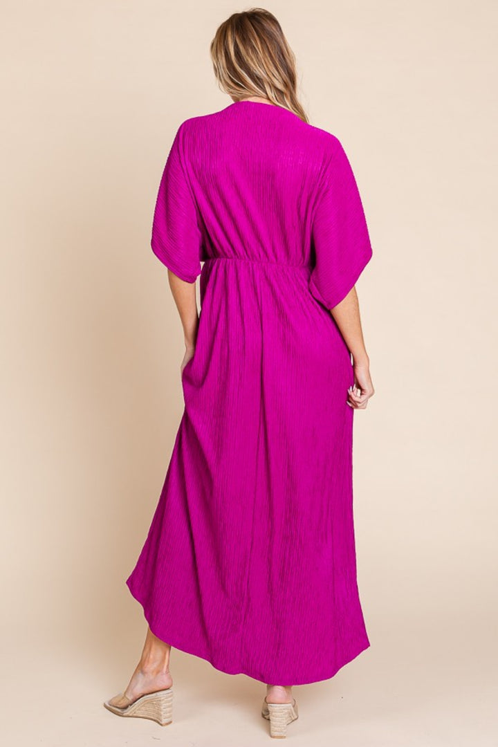 BOMBOM Surplice Maxi Dress with Pockets | Trendsi