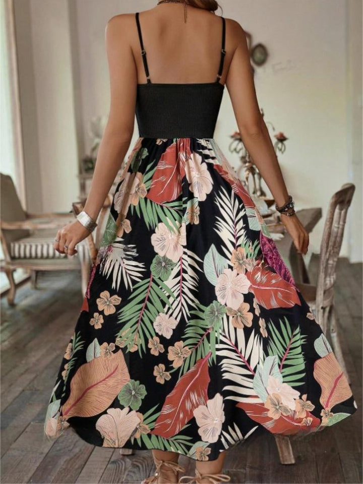 Slit Printed Scoop Neck Cami Dress | Trendsi