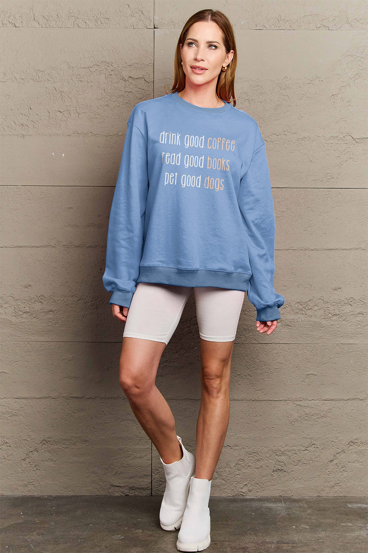 Simply Love Full Size Letter Graphic Round Neck Sweatshirt | Trendsi