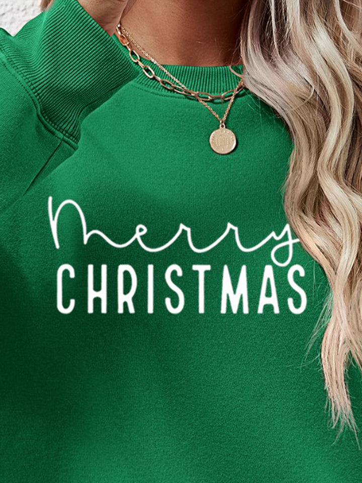 MERRY CHRISTMAS Dropped Shoulder Sweatshirt | Trendsi