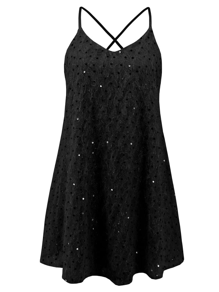 Sequin V-Neck Mini Cami Dress | Trendsi