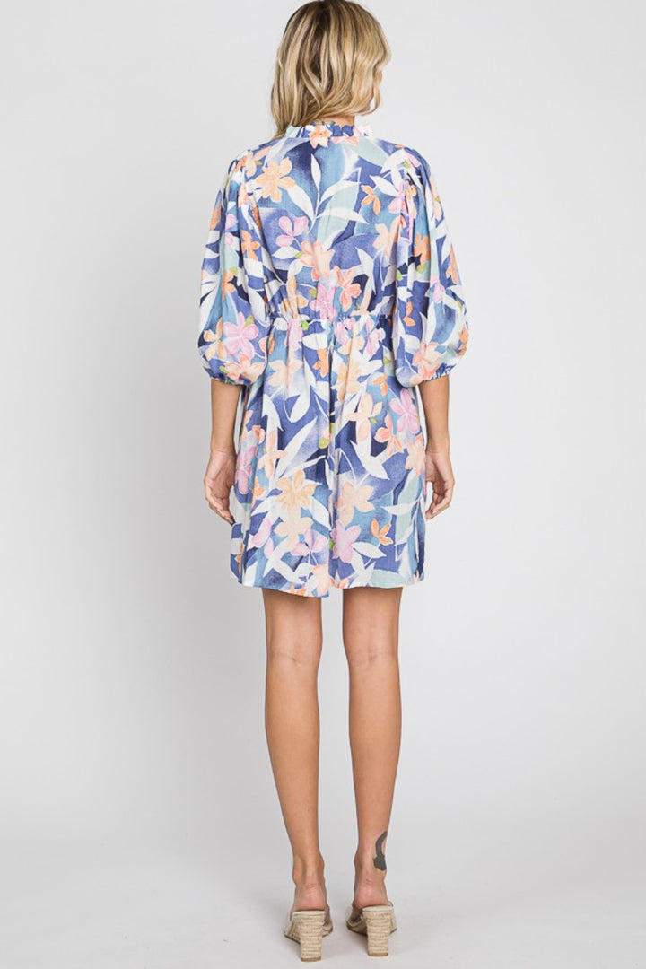 GeeGee Floral Print Mini Dress | Trendsi