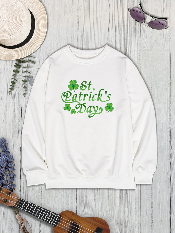 ST. PATRICK'S DAY Round Neck Dropped Shoulder Sweatshirt | Trendsi