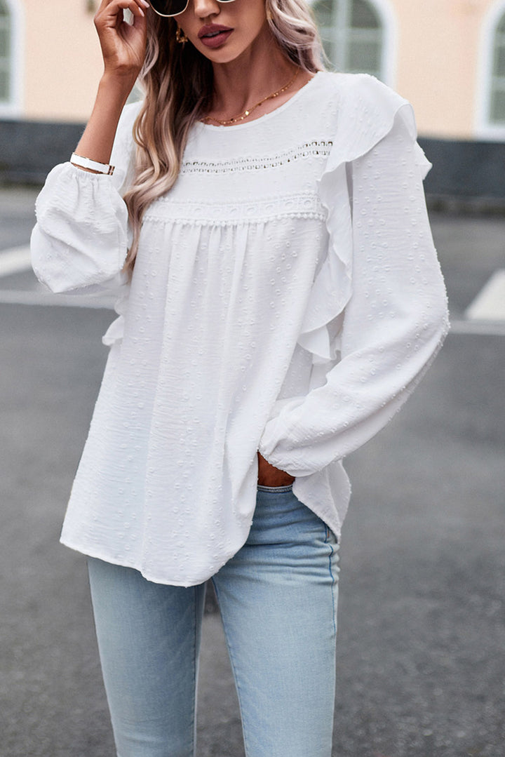 Round Neck Ruffled Blouse | Trendsi