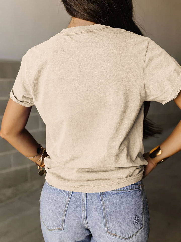 Full Size Lucky Clover Round Neck Short Sleeve T-Shirt | Trendsi