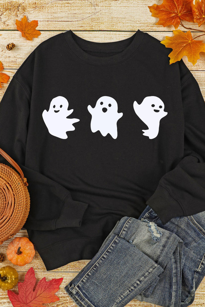 Ghost Round Neck Long Sleeve Sweatshirt | Trendsi