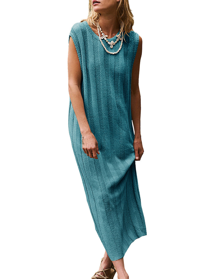 Round Neck Sleeveless Knit Dress | Trendsi