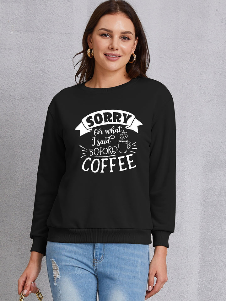 Letter Graphic Round Neck Sweatshirt | Trendsi