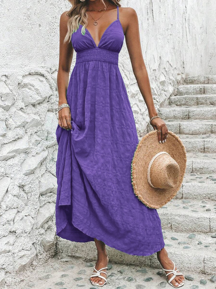 Crisscross V-Neck Maxi Cami Dress | Trendsi