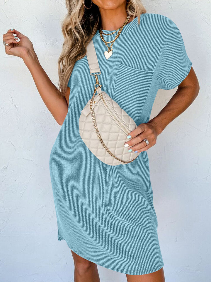 Round Neck Short Sleeve Mini Dress | Trendsi