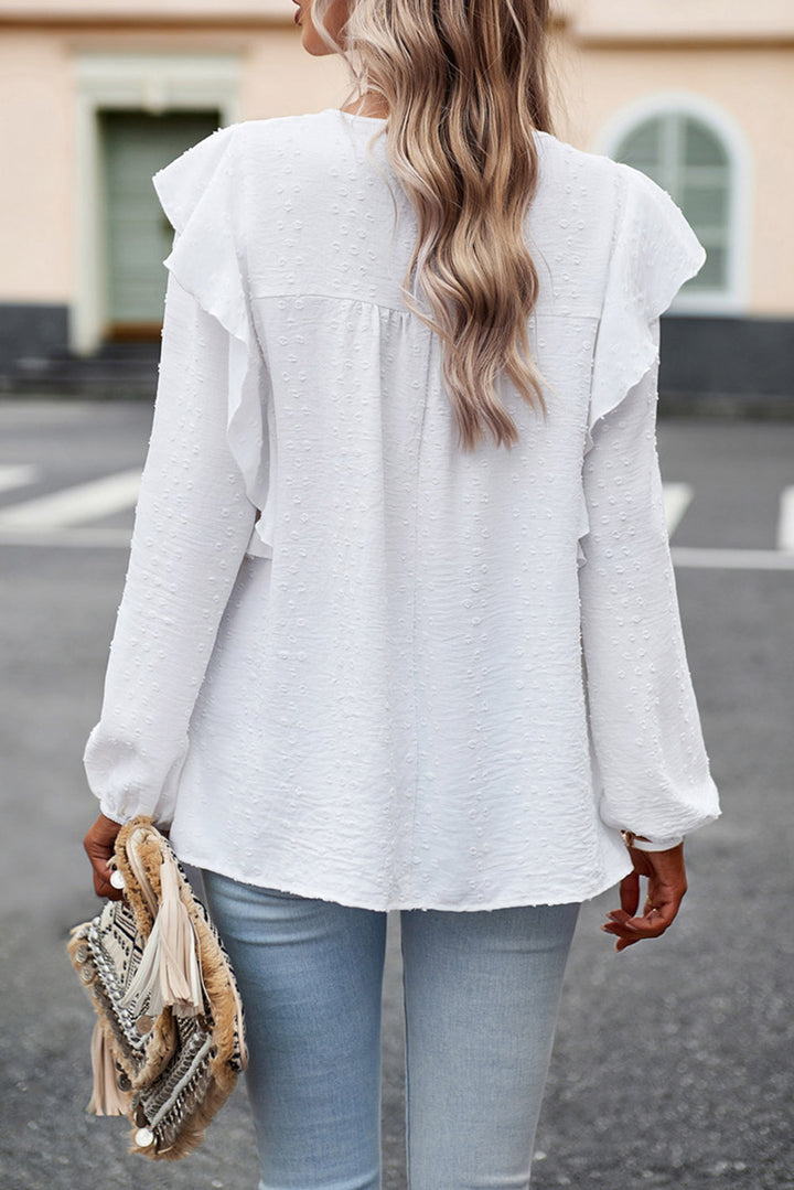 Round Neck Ruffled Blouse | Trendsi