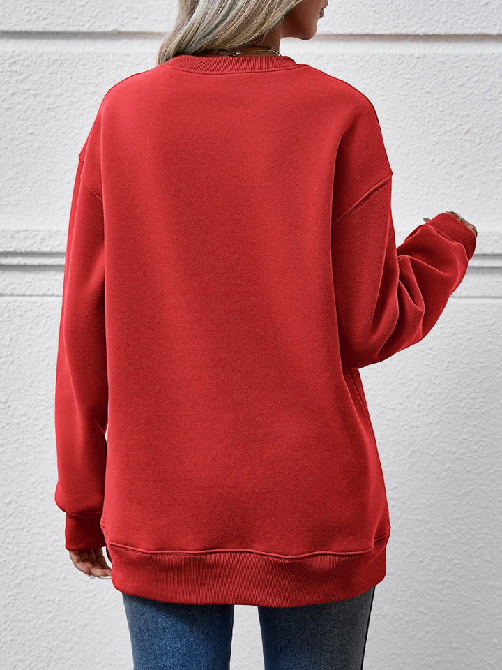 MERRY CHRISTMAS Dropped Shoulder Sweatshirt | Trendsi