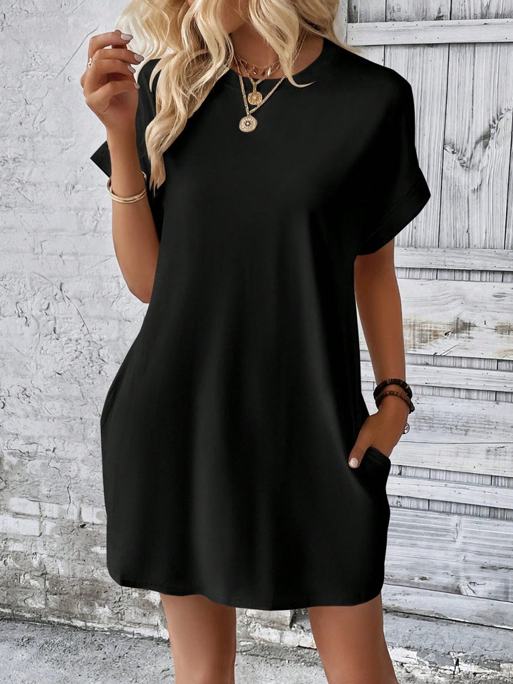 Round Neck Short Sleeve Mini Dress | Trendsi