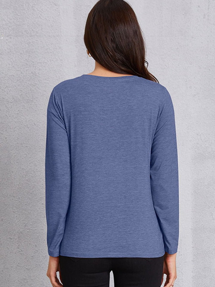 AMAZING GRACE Round Neck Long Sleeve T-Shirt | Trendsi