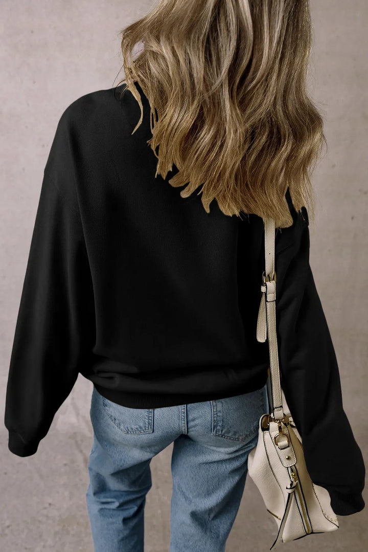 Letter Graphic Round Neck Long Sleeve Sweatshirt | Trendsi