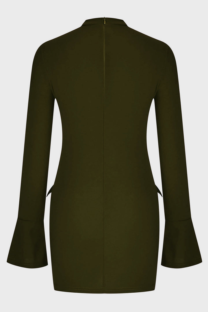 Mock Neck Long Sleeve Mini Dress | Trendsi