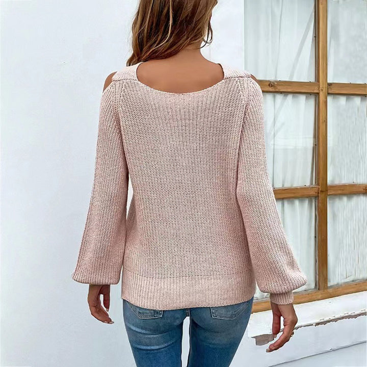 Crisscross Cold-Shoulder Sweater | Trendsi