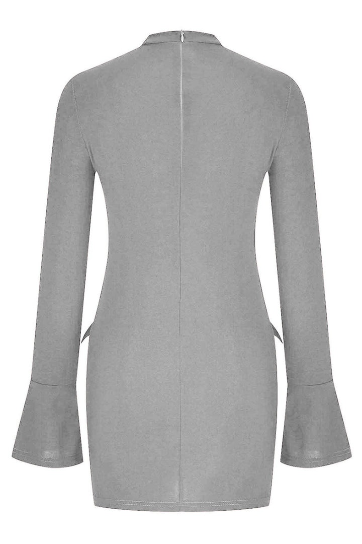 Mock Neck Long Sleeve Mini Dress | Trendsi